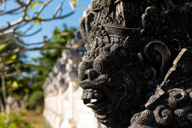face of stone guardian statue