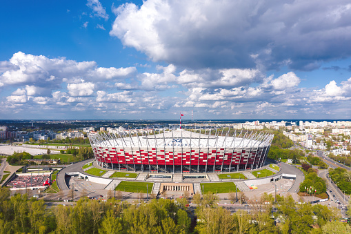 Warsaw, Poland - May 2021: Stadion Narodowy, home stadium of Poland national football team