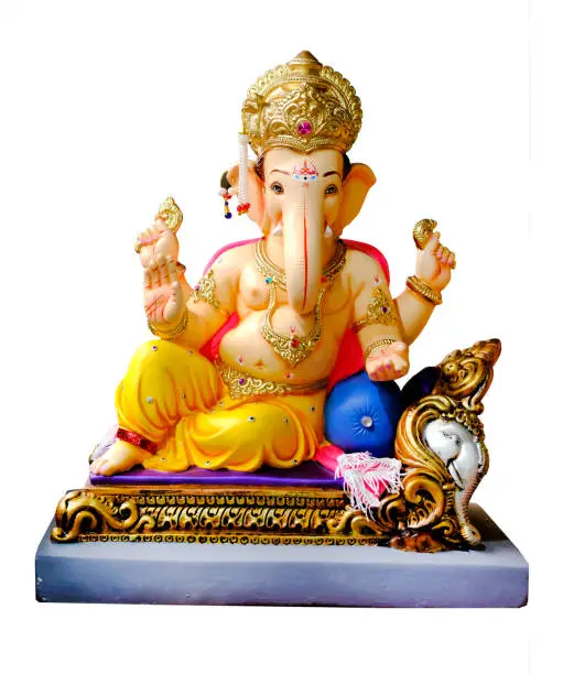 Lord Ganesha with white background, God Ganesha poster design