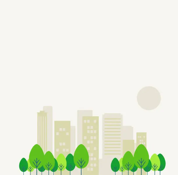 Vector illustration of Air Pollution of the city