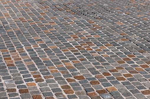 Road made with different colored stones