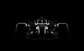 generic racecar (racing car) prototype, photorealistic render, silhouette on black