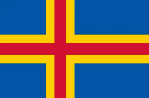 Vector illustration of Aland Islands flag