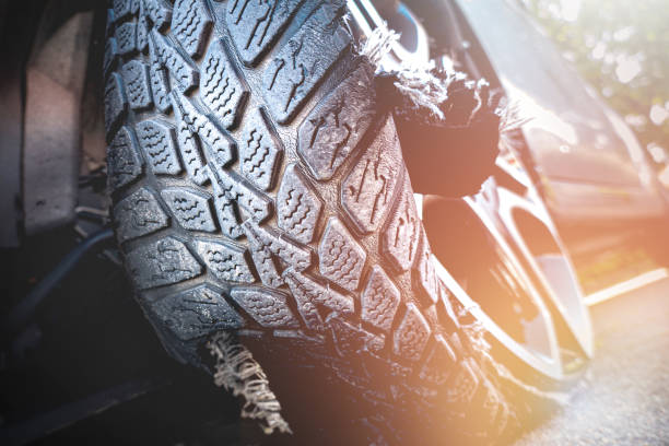 istock Damaged car tire 1339050431
