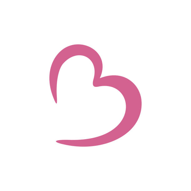 ilustraciones, imágenes clip art, dibujos animados e iconos de stock de letra b letra inicial forma de corazón rosa icono de vientre plantilla de logotipo vectorial - corazón letra b