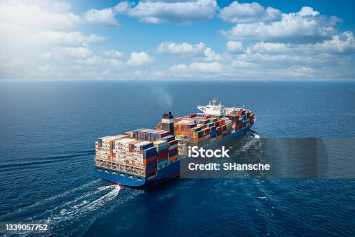 istock A large container cargo ship in motion 1339057752