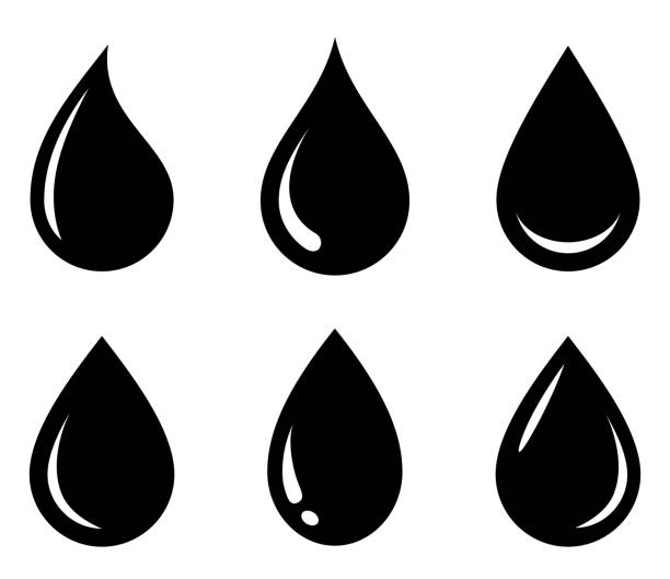 ilustraciones, imágenes clip art, dibujos animados e iconos de stock de forma de gota de agua. conjunto de gotas de agua. gota de agua o aceite. estilo plano aislado sobre fondo blanco - vector stock. - thirsty