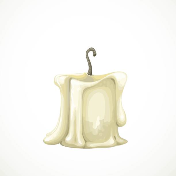 white cartoon wax candle gutter isolated on a white background white cartoon wax candle gutter isolated on a white background melting wax stock illustrations