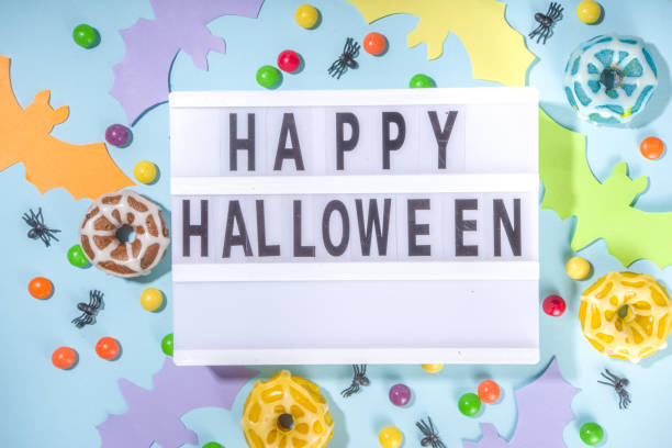 istock Trendy bright colorful Halloween background 1339065127