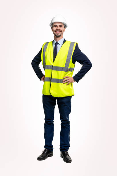 istock Cheerful engineer in waistcoat and hardhat 1339066620
