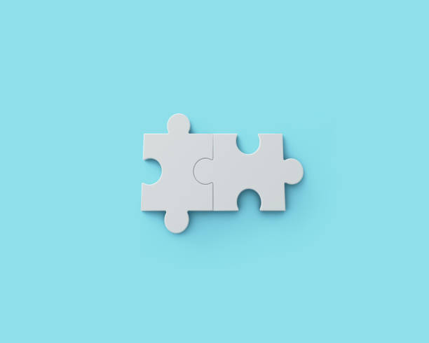 istock Jigsaw puzzle, pattern texture with space in strategy and solution of team business success partnership concept on blue background. 3d abstract illustration 1339066656