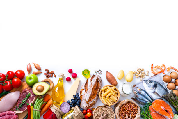 istock Food variation border on white background 1339066936