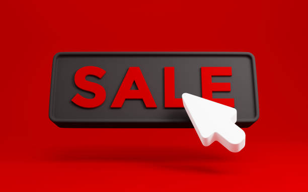 istock 3d black friday sale button with click arrow cursor. Sale banner design discount concept. 3d rendering 1339074506