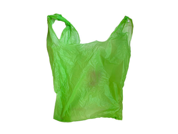 istock The green Plastic bag empty, Object is isolated on white background with clipping path 1339078072