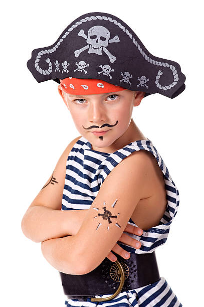 istock The kid wearing in pirate costume 133907898