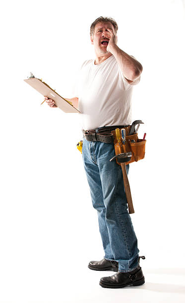 Contractor Shouting a Direction stock photo