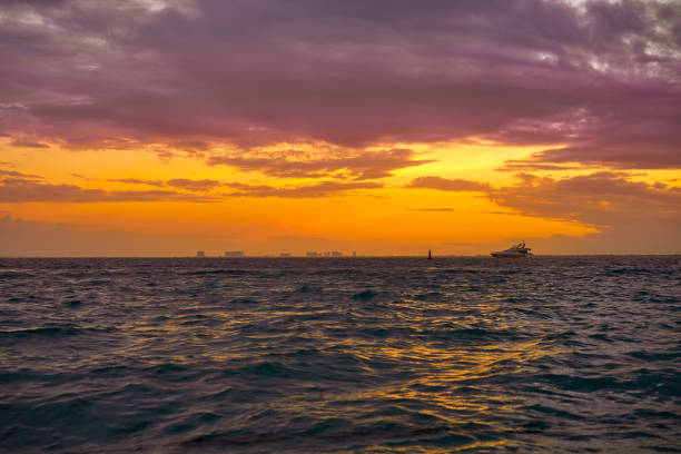 Isla Mujeres island Caribbean beach sunset of Riviera Maya in Mexico