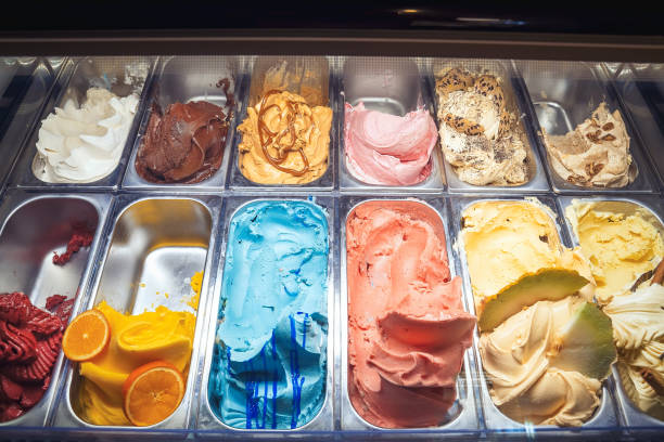 istock Colorful Ice creams on display 1339084562