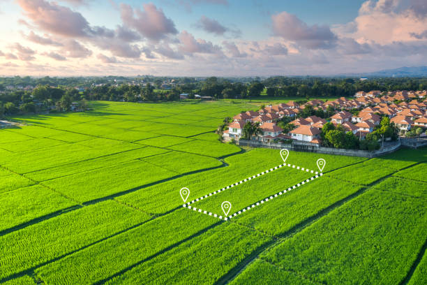 istock Land plot in aerial view at Chiang Mai of Thailand. 1339084656