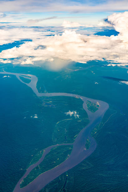 istock Aerial view of the Amazon river in Peru 1339085460