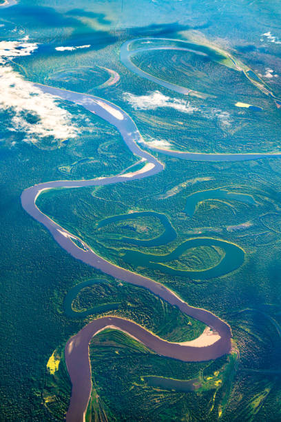 istock Aerial view of the Amazon river in Peru 1339085482