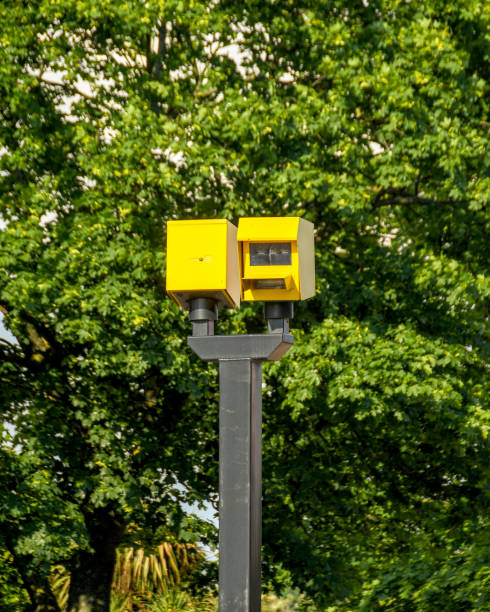 istock Twin speed cameras housing in distinctive yellow boxes 1339088345