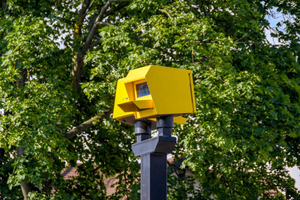 istock Twin speed cameras housing in distinctive yellow boxes 1339088358