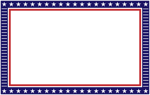 American flag symbols frame border with  empty space for text.
