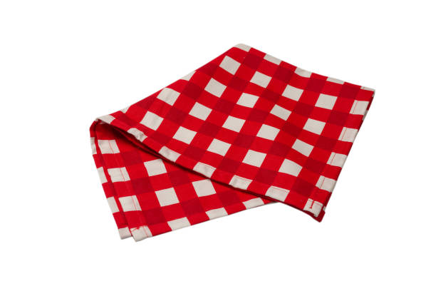 istock Red napkin isolated on white background. 1339091665