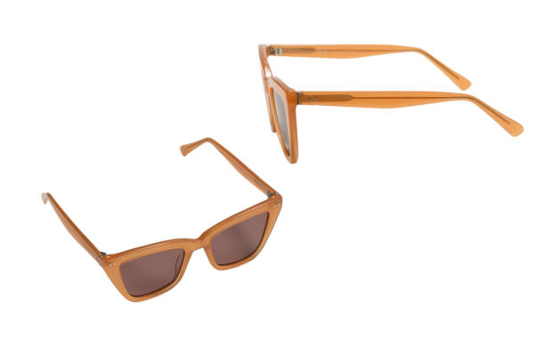istock Woman brown trendy sunglasses isolated. 1339091673