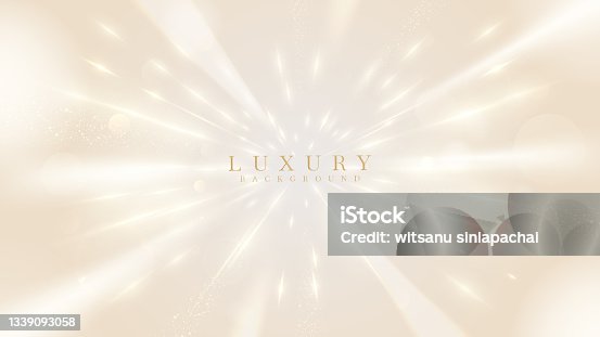istock Golden neon light effects background, luxury 3d style concept backdrop. vector illustration. 1339093058