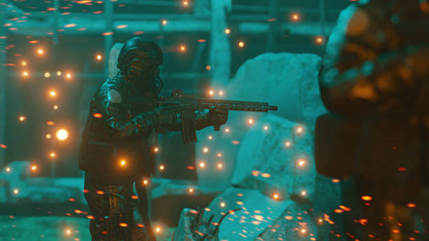 istock Soldier on military mission secure conflict area 1339093641