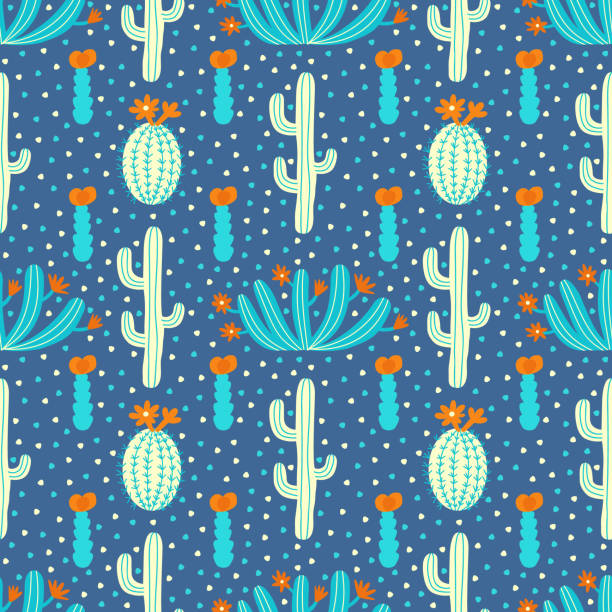 illustrations, cliparts, dessins animés et icônes de motif succulent - southwest usa floral pattern textile textured