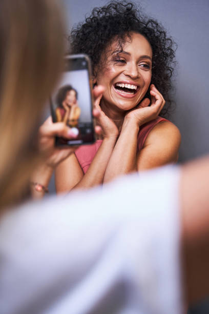 istock Joyful female person demonstrating her nice makeup 1339094585