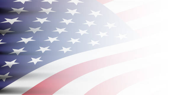 istock American flag covers white background. MOdern illustration. USA flag background. 1339094743