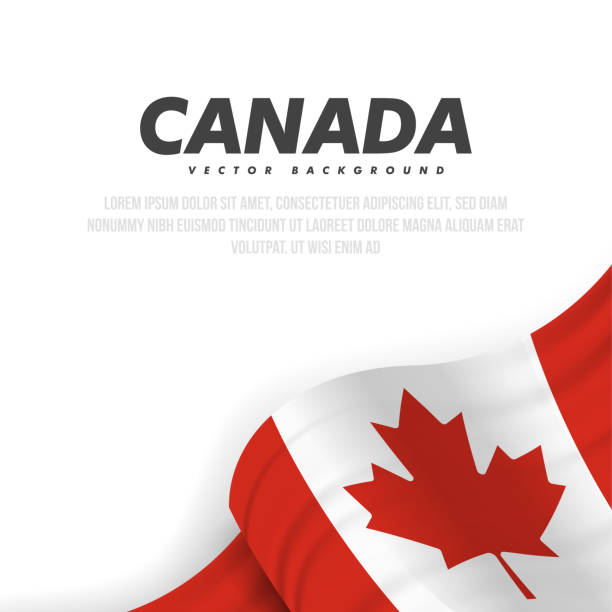 banner mit wehender kanadischer flagge. moderne illustration. nationalflagge von kanada. - canadian flag stock-grafiken, -clipart, -cartoons und -symbole