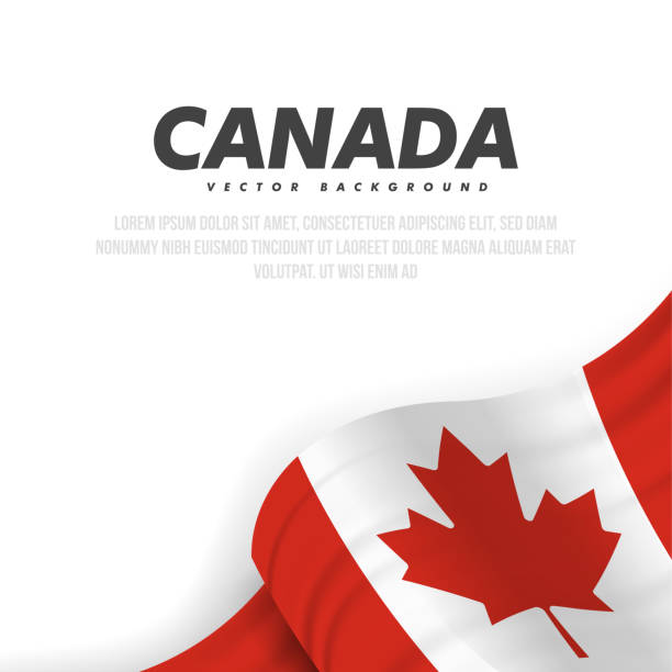 Banner with waving canadian flag. Modern illustration. National flag of Canada. vector art illustration