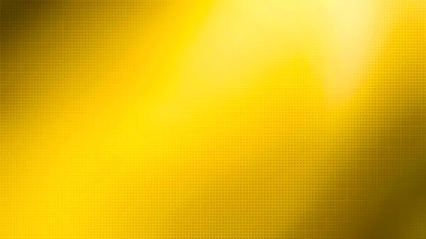 verschwommener gelber farbverlaufshintergrund mit halbton (punkten) gradiationsüberlagerung als kreatives konzept verwenden.  pop art gelber halbton, comic-hintergrund. schwarze punkte auf leuchtend gelbem hintergrund. - gradiation stock-fotos und bilder