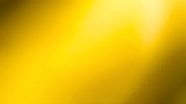 blurry yellow gradient background with halftone (dots) gradiation overlay use as creative concept.  pop art yellow halftone, comics background. black dots on bright yellow background. - gradiation imagens e fotografias de stock