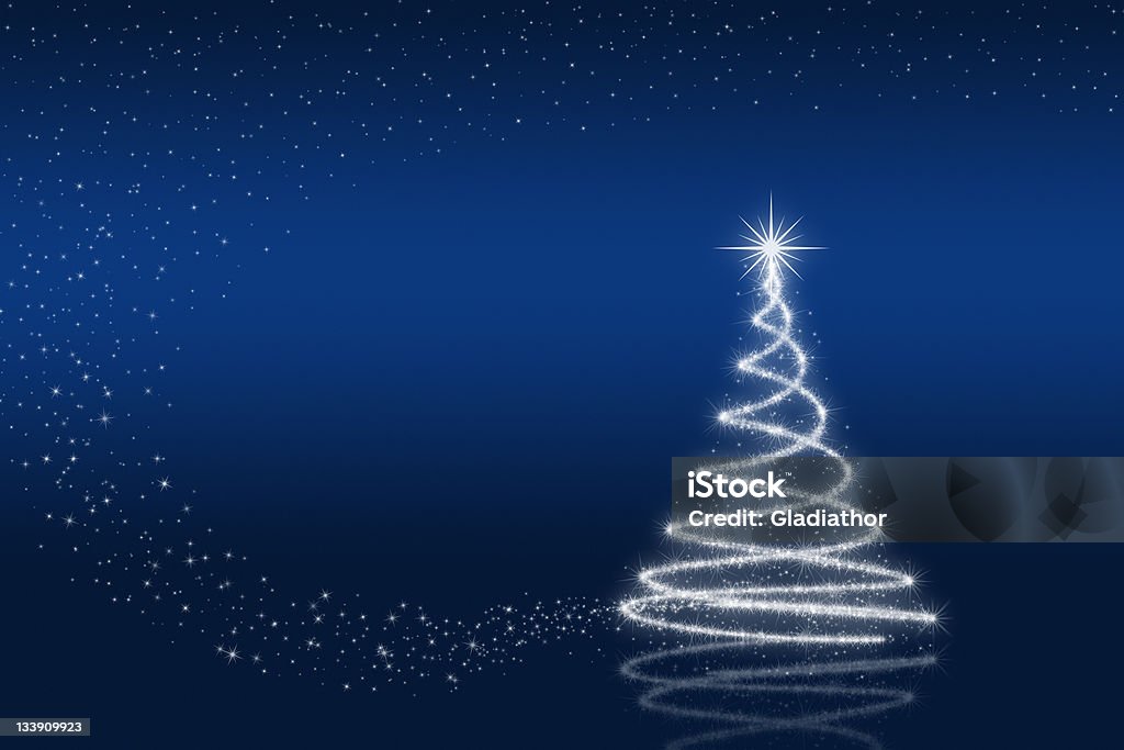 Elegante árvore de Natal com estrelas - Foto de stock de Abstrato royalty-free