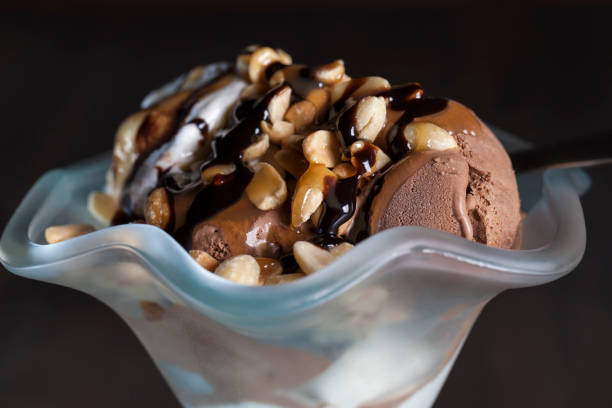 istock chocolate ice cream with peanuts, caramel and chocolate 1339100774