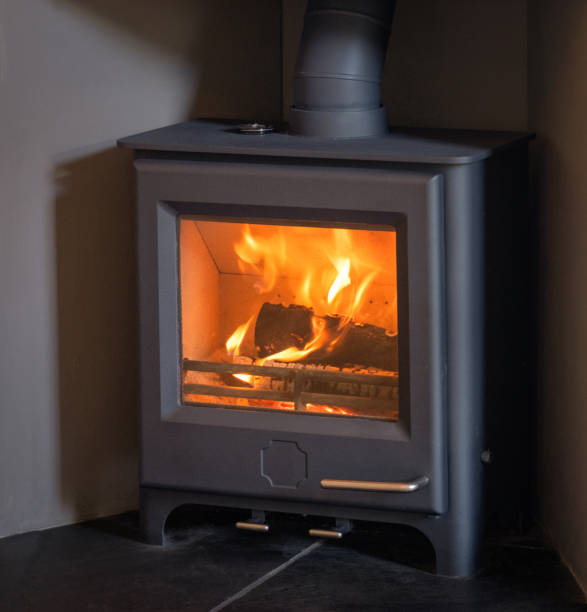 istock Modern wood burning stove 1339100870