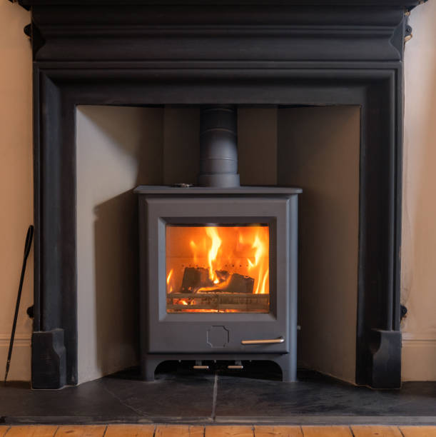 istock Modern wood burning stove 1339100872