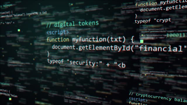 Cryptocurrency Blockchain Script Coding - Looped 4K Footage