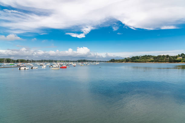 Brittany, Ile aux Moines island in the Morbihan gulf, the typical harbor in summer