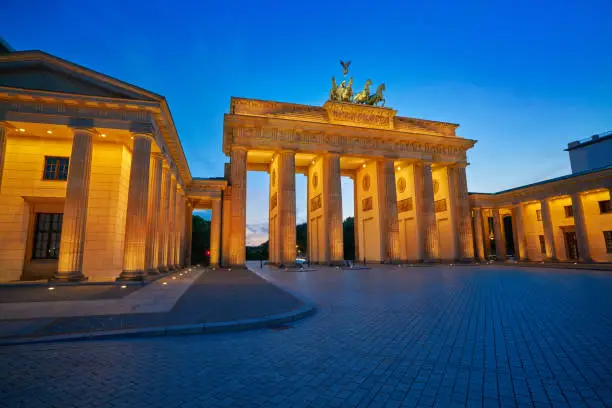 Berlin Brandenburg Gate Brandenburger Tor at sunset in Germany