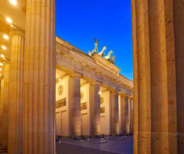 Berlin Brandenburg Gate Brandenburger Tor at sunset in Germany