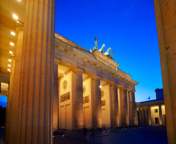 Berlin Brandenburg Gate Brandenburger Tor at sunset in Germany