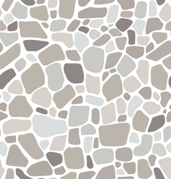 ilustraciones, imágenes clip art, dibujos animados e iconos de stock de piso de piedra gris de patrón sin costuras - stone pebble rock backgrounds