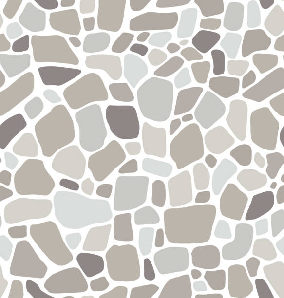 Seamless pattern gray stone floor Seamless pattern gray stone floor texture stonewall background Vector illustration boundary stone stock illustrations